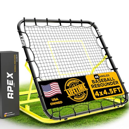 4x4.5 Ft Baseball Rebounder, Multi-Sport Trainer for Soccer and Volleyball, Adjustable Angles, Easy Storage, Durable Construction, Enhances Agility, Precision, Reflexes, Solo Practice