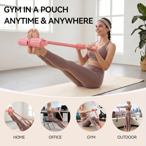 6 Tube Foot Resistance Bands with Handles, Workout Resistance Bands for Arms & Legs, Fitness Stretch Bands for Women Exercise & Yoga Full Body Workout