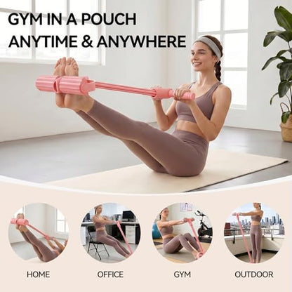 6 Tube Foot Resistance Bands with Handles, Workout Resistance Bands for Arms & Legs, Fitness Stretch Bands for Women Exercise & Yoga Full Body Workout