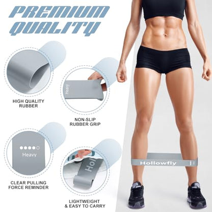 12 Pcs Latex Resistance Loop Exercise Bands for Booty Workout Stretch Exercise Bands Non Slip for Legs Squat Resistance Loop Women Men Starter Butt Hip Thigh Fitness