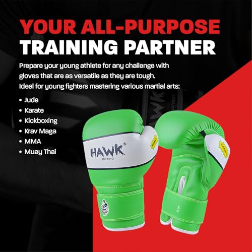 Kids Boxing Gloves for Kids Children Youth Punching Bag Kickboxing Muay Thai Mitts MMA Training Sparring Gloves - color: Green, size: 6 oz