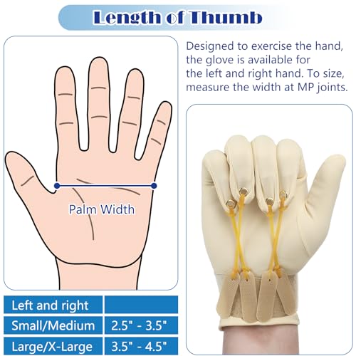 2 Pair Traction Exercise Glove Hand Finger Strengthening Thumb Flexion Physical Therapy Glove for Increasing Strength - color: Brown, size: X/ XL