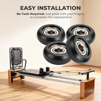 Roller Wheels for Aero Pilates Reformer, Replacement Roller Wheels for Pilates Reformer Machines, Smooth and Quiet Glide
