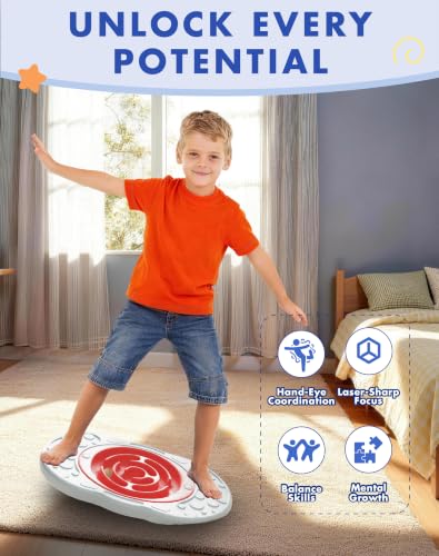 Kids Maze Balance Board with Bag, 2-in-1 Sensory Training Toy, Ages 3-12