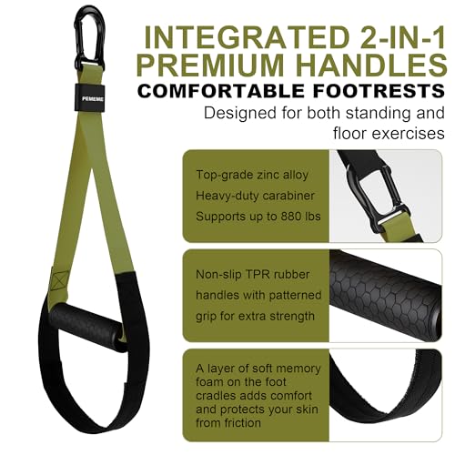 Home Resistance Training Kit with Adjustable Suspension Straps for Workouts - color: Army Green