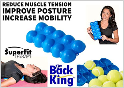 The Back King - Two-Sided Self-Massage Tool with a Mild Arch for Back Pain, Neck Pain, Hip Pain - Improve Posture and Release Muscle Tension
