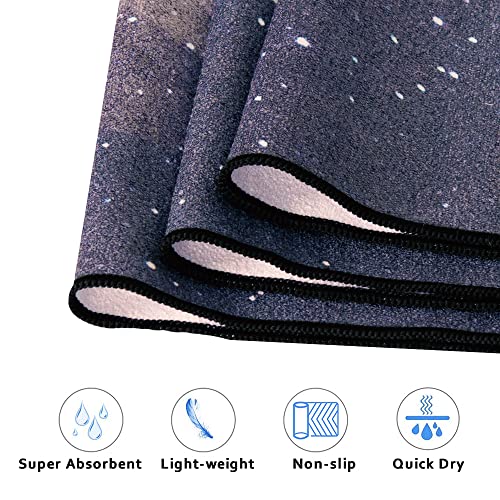 QiyI Hot Yoga Towel with Grip Dots, Non Slip, 74"x26", Moon Cycle - color: Moon Cycle, size: 74"x26"