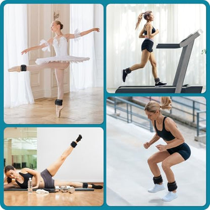 Sportneer Ankle Weights for Men Women Strength Training, 4/10 lbs Pair Leg Weights Set Comfortable and Soft Perfect for Dancing Running Walking Fitness Workout