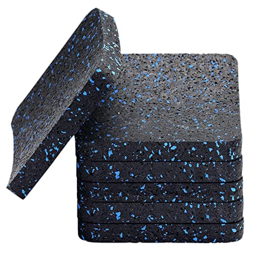 Treadmill Mat Pads - 6 PCS Shock Absorbing Rubber Pads for Treadmill and Fitness Equipment - Heavy Duty Floor Protector for Home Gym - Non-Slip Stability for Hardwood Floors - 3.94"x3.94"x0.5"