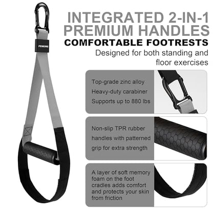 Home Resistance Training Kit with Adjustable Suspension Straps for Workouts - color: Grey