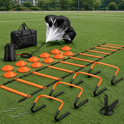 Agility Training Equipment, Speed Training Equipment, Agility Ladder Training, 12-Piece Multicolor PVC, Customizable for Football, Soccer, Basketball