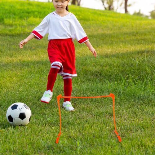 LALAFINA Adjustable Soccer Training Hurdles, Foldable Orange Plastic Speed Hurdles with 3-Level Height for Agility and Running Training Equipment