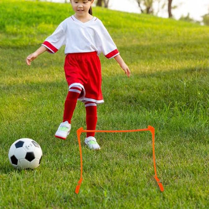 LALAFINA Adjustable Soccer Training Hurdles, Foldable Orange Plastic Speed Hurdles with 3-Level Height for Agility and Running Training Equipment