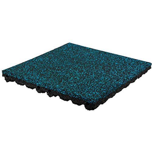 Elevate Rubber Tiles - 2" Thick High Density Interlocking Shock Absorbent Safety Tiles for Playgrounds, Play Areas, and Exercise Equipment - 20" X 20" X 2" (10, Blue, Tile)