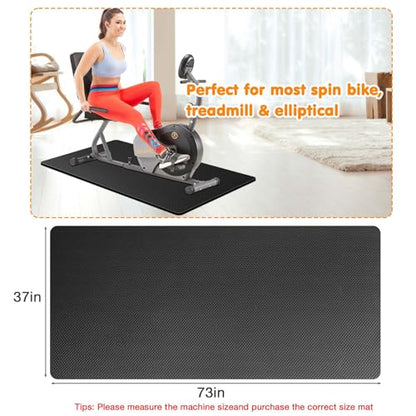 Treadmill Mat Compatible with Peloton Bike, 6mm Thick Exercise Bike Mat for Treadmill and Row Protect Hardwood Floor Carpet - size: 36" X 72"