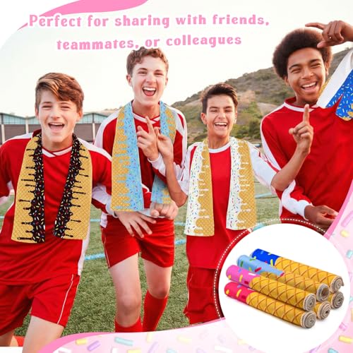 12 Pcs Mini Ice Cream Drip Baseball Party Favor Cooling Towel Gift 30 x 9 Inch Microfiber Ice Cream Drip Cooling Towels Sweat Absorbent Baseball Team Gift for Hot Weather Workout Yoga Gym Coach