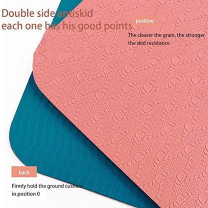 Yoga Mat with High Elasticity, Non Slip Gymnastics Mat Small Size TPE Mat with Cushioning Function for Yoga Pilates Sports Workout