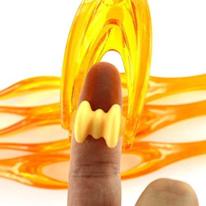 2 Pieces Orange Finger Joints Massager Hand Handheld Blood Circulation Tool Stress Relief Plastic Care Relax Double Rubber Roller Massage (2)