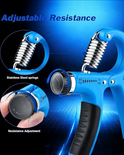 Grip Strength Trainer, Grip Strengthener Forearm Strengthener,Hand Grip Exerciser Strengthener with Adjustable Resistance6.6-110Lbs (3-50kg)