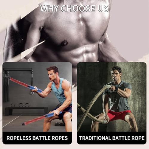 Ropeless Battle Rope, Adjustable Weight Battle Rope,Battle Ropes for Home Gym, Portable Exercise Ropes for Strength Training and Aerobic Exercise Core Muscle Training
