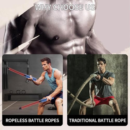 Ropeless Battle Rope, Adjustable Weight Battle Rope,Battle Ropes for Home Gym, Portable Exercise Ropes for Strength Training and Aerobic Exercise Core Muscle Training