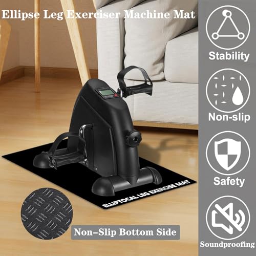 Double-Sided Non-Slip Workout Mat for Ellipse Machine Leg Exerciser Thick Exercise Mat for Under Desk Elliptical Treadmill Mat Home Floor Protection Gym Mat