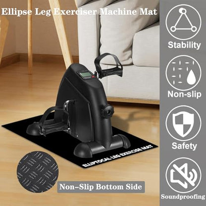 Double-Sided Non-Slip Workout Mat for Ellipse Machine Leg Exerciser Thick Exercise Mat for Under Desk Elliptical Treadmill Mat Home Floor Protection Gym Mat