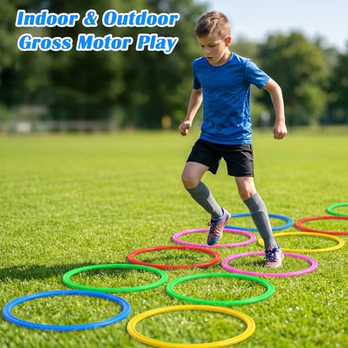 20PCS Agility Rings Speed and Agility Training Rings, 15 Inch Speed Training Hopscotch Ring Plastic Circle Jumping Hoops for Gymnastics Practice Party Games Activities