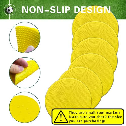 Poly Spot Markers 4.73 inch/10 inch 12 Pcs Non-Slip Rubber Agility Training Markers Floor Dots Flat Field Cones for Football, Soccer, Basketball, School Exercise Drills, Dance Practice
