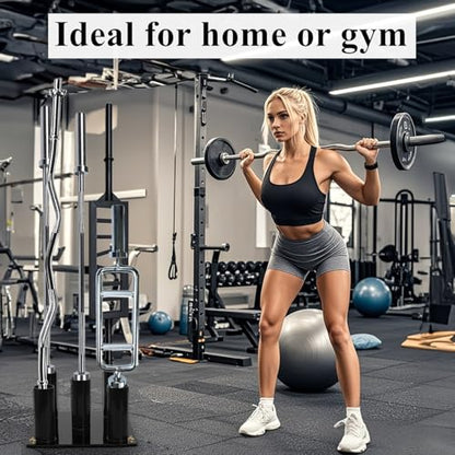 Tebery Barbell Floor Stand Holder, 5 Barbells Vertical Corner Storage Rack, Heavy Duty Home Gym Weight Organizer for Bars, Hex, Trap, Curl, Triceps Bars