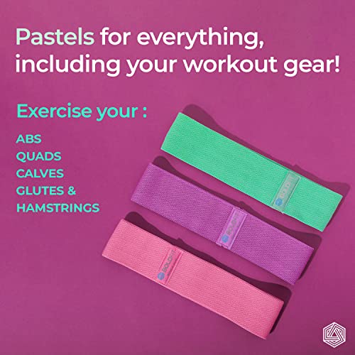 Boldfit Fabric Resistance Band - Loop Hip Band for Women & Men for Hip, Legs, Stretching, Toning Workout. Mini Loop Booty Bands for Glutes, Squats Exercise Usable in-Home & Gym. (Set of 3)