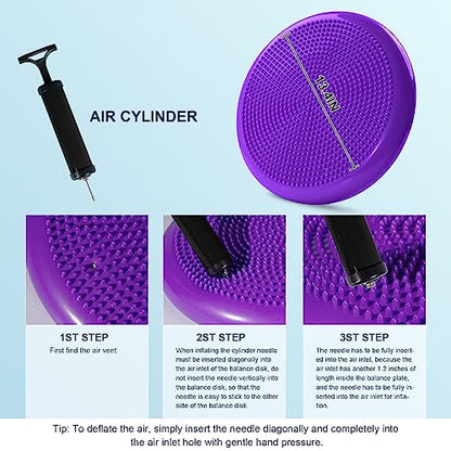 Wobble Cushion，Wiggle Seat，Balance Disc （Extra Thick 34cm/13.4in），for Balance Stability Training, Improve Sitting