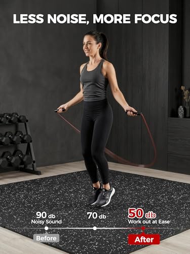 0.79in Extra-Thick 72 Sq Ft Exercise Equipment Mats, 18 Tiles Rubber Top EVA Foam Workout Mats, Interlocking Gym Flooring for Home Gym, 24 x 24in, Black & White - size: 18 Tiles (72 Sq Ft)