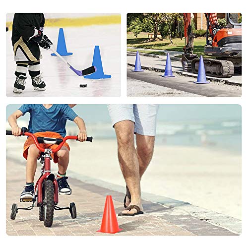 20 PCS 7 Inch Plastic Agility Cones for Kids - Mini Traffic Safety Construction Cones for Party, Drills, Basketball, Soccer - 5 Colors