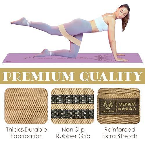 Resistance Loop Exercise Bands, 3 Set of Stretch Bands for Booty Legs, Pilates Bands, Resistance Bands for Fitness, Strength Training, Physical Therapy, Workout Bands for Women, Yoga Band