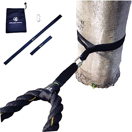 J Bryant Fitness Extra Length Outdoor Battle Rope Anchor Strap Kit Accessories Sport for Rope Easy Setup Home Gym Muscle Workout Equipment | 19" | 31" | 59" Length - size: Small