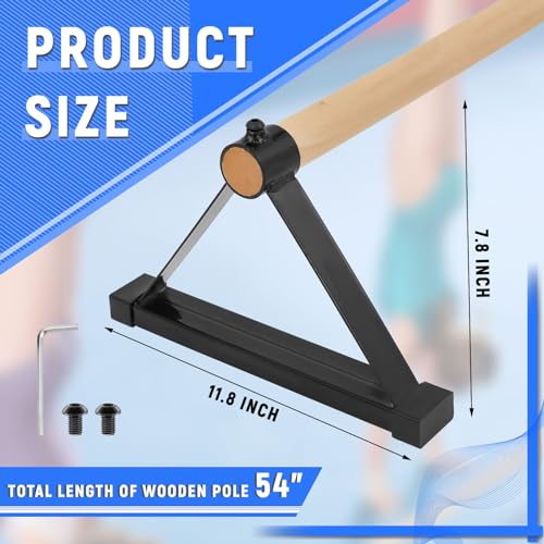 Leyndo 54” Gymnastics Pirouette Floor Bar, Handstand Trainer Bars - color: Black