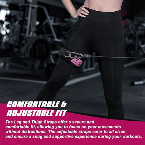 Thigh Ankle Strap Adjustable Neoprene Padded, Ankle Leg Cuffs with Resistance Bands for Leg Butt Training Workout Equipment, Strength Training,Hip Gluteus