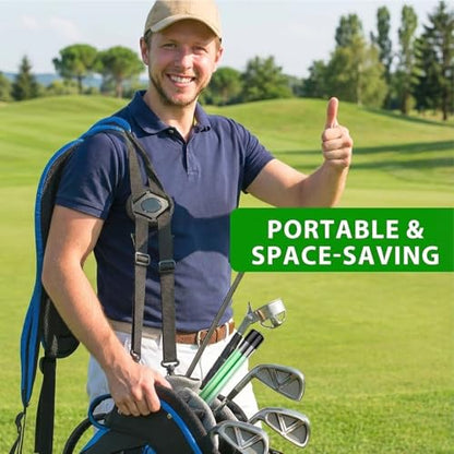 Golf Alignment Sticks 2 Pack, Collapsible Practice Rods with Tube Case, Portable Training Aid for Aiming, Putting, Swing, Training - Home & Driving Range Use