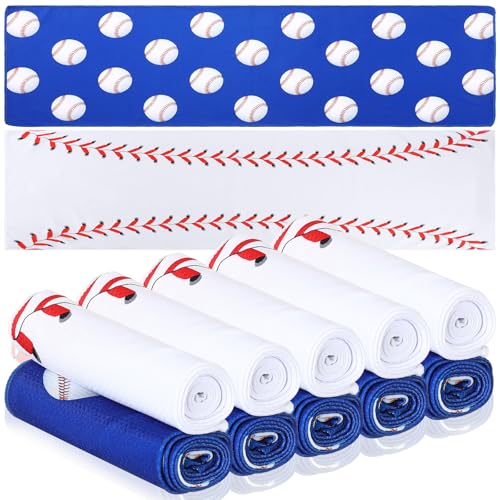 12 Pcs Baseball Cooling Towels 30" x 9" Quick Dry Microfiber Sweat Towels for Workout, Gym, Running, Baseball Teams Sports Fans Party Favors Gifts - style: Baseball