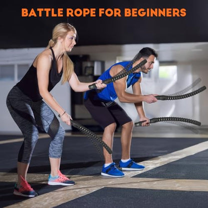 Ropeless Battle Ropes for Home Gym - Weighted Battle Rope, Black Workout Ropes for Working Out, Fitness Heavy Rope for Exercise Training Rope for Home Workout