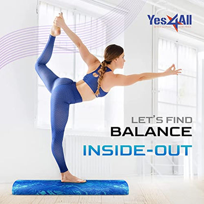 Yes4All Soft-Density Half PE Foam Roller 18 inch for Tissue and Muscle Massage, Back, Legs + Yes4All Medium-Density Half EVA Foam Roller 36 inch for Physical Activities & Muscle Massage