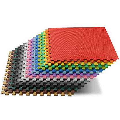 We Sell Mats 1/2 Inch Thickness Multipurpose EVA Foam Floor Tiles, Interlocking Floor Mat for Indoor Gym and Home Use, 24 in x 24 in, Blue, 16 Square Feet (4 Tiles)