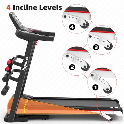 Foldable 16.5 Inch Cardio Fitness Portable Treadmill with Bluetooth Connectivity, LCD Display, and Tracking Apps for Home Gym Equipment, Black - color: Black Medium