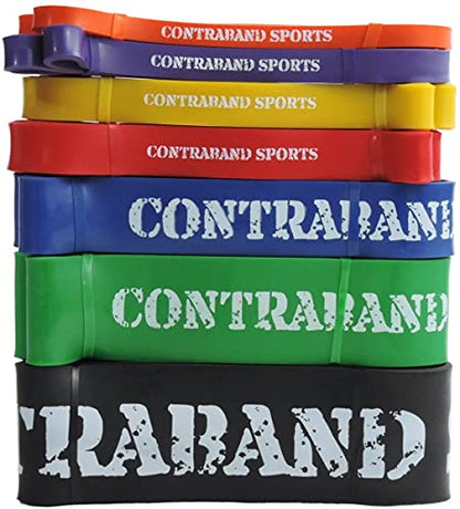Contraband Sports 7419 41in Loop Elastic Resistance Bands, Weight Lifting Bands, Powerlifting Bands, Pullup Assistance Bands, and Yoga Stretch Bands - Perfect for Gym, Home, or Travel