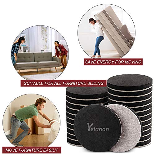 Felt Furniture Sliders, 20pcs-3 1/2” Furniture Sliders for Carpet, Furniture Pads Hardwoods Floors, Heavy Furniture Movers Sliders, Reusable Moving Pads, Floor Protectors for Carpet