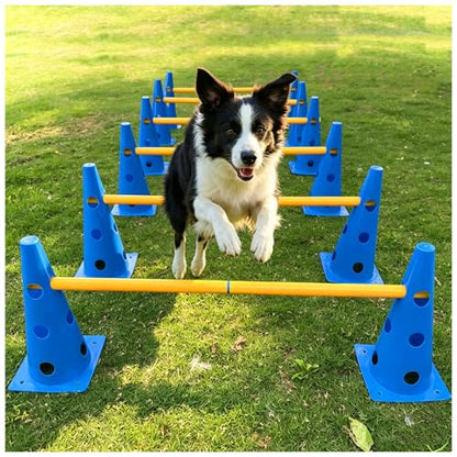 Dog Agility Cone Hurdle Set, 3 Adjustable Heights, 12 Pack - size: 12-Pack Hurdle Cone