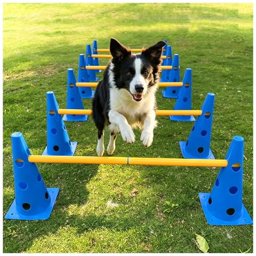 Dog Agility Cone Hurdle Set, 3 Adjustable Heights, 12 Pack - size: 12-Pack Hurdle Cone