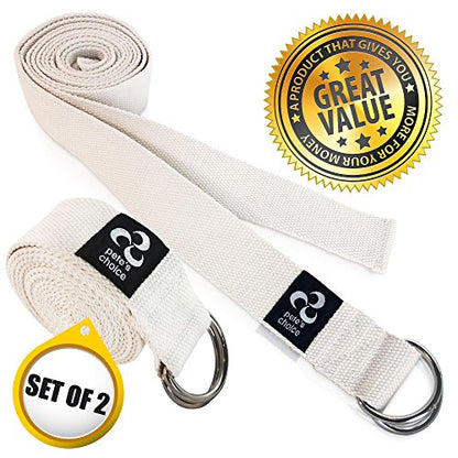 Stretching Straps and Yoga Blocks - Yoga Beginner Kit for Pilates & Gym - style: 2 Pack, 8ft