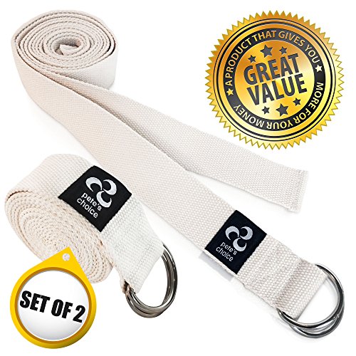 Stretching Straps and Yoga Blocks - Yoga Beginner Kit for Pilates & Gym - style: 2 Pack, 8ft